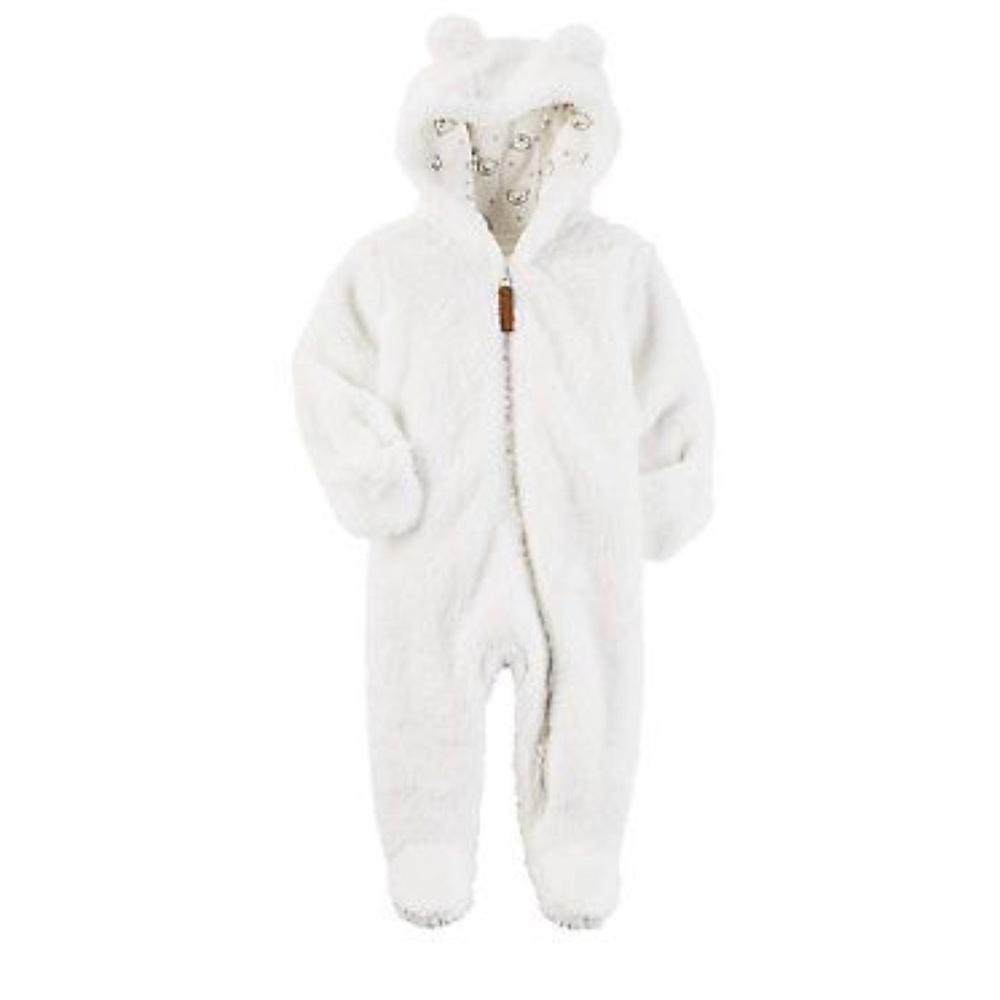 NEW CARTER'S BABY NEWBORN-9M HOODED SHERPA